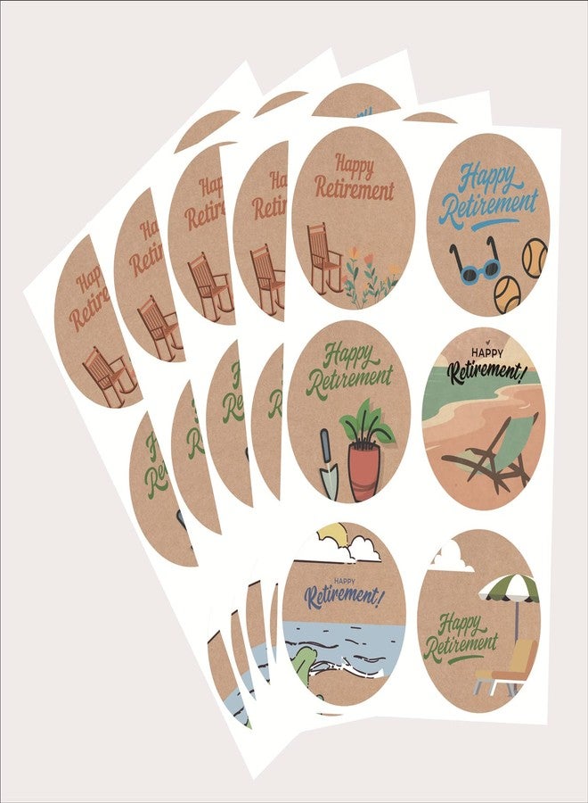 M MeshaKippa Happy Retirement Sticker,2 inch 120pcs Happy Retirement Sticker - Image 2